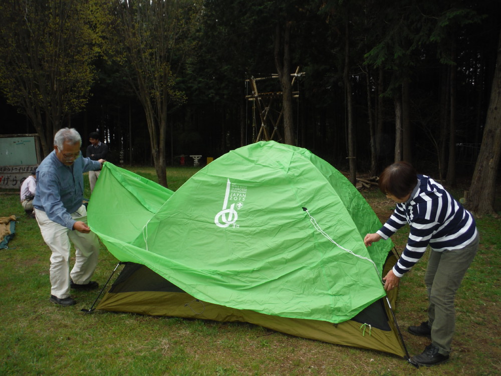 2017年4月15日　テント確認（あかげらの森）を開きます。